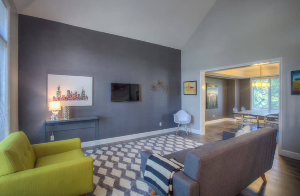 A freshly painted living room in a Toronto home